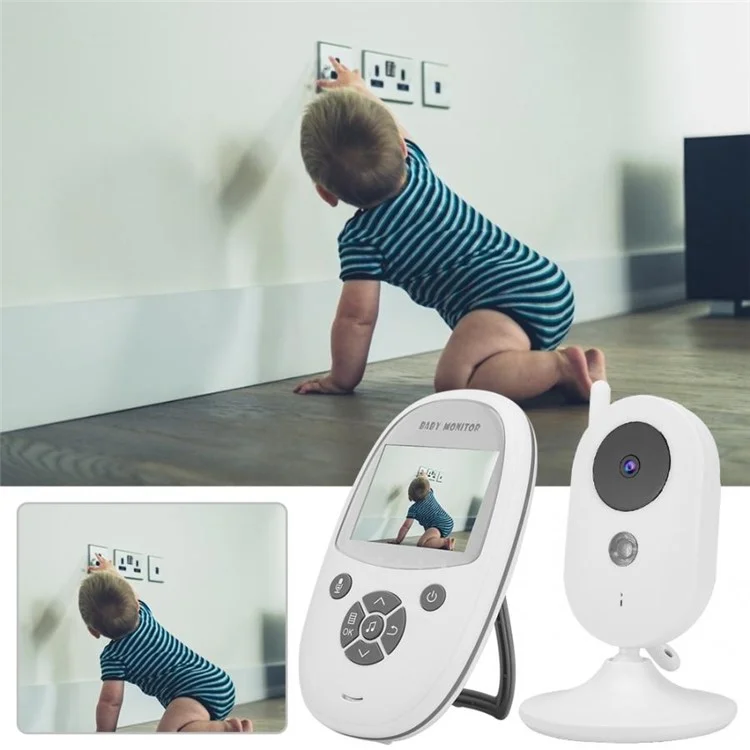 ZR302 2.4 Pulgadas Wireless Baby Monitor Night Vision Way Voice Talk Play Music Video Cámara - Enchufe De La UE