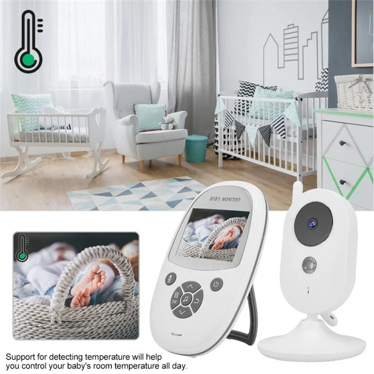 ZR302 2.4 Pulgadas Wireless Baby Monitor Night Vision Way Voice Talk Play Music Video Cámara - Enchufe De La UE