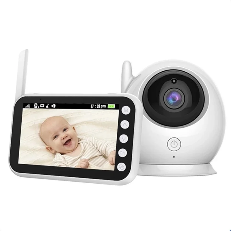 ABM100 4.3 inch LCD Baby Monitor Temperature Monitoring Lullabies 2 Way Voice Talk Baby Security IR Night Vision Video Camera - US Plug