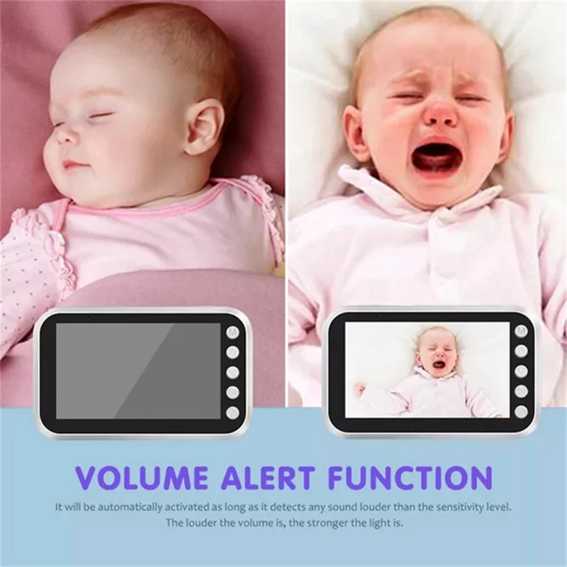 ABM100 4.3 inch LCD Baby Monitor Temperature Monitoring Lullabies 2 Way Voice Talk Baby Security IR Night Vision Video Camera - US Plug