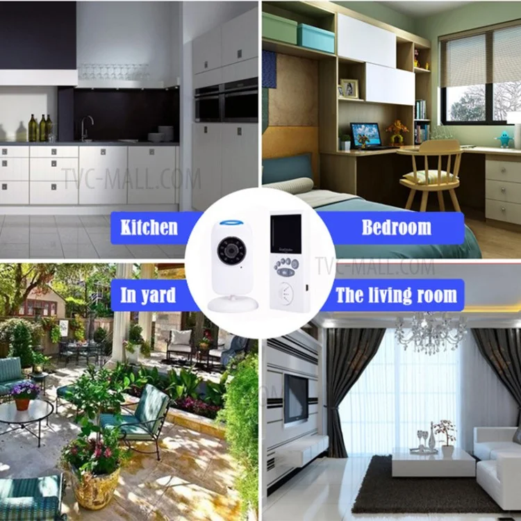 GB101 2.4 inch LCD Video Baby Monitor Wireless 2 Way Voice Intercom Baby Security Camera - UK Plug