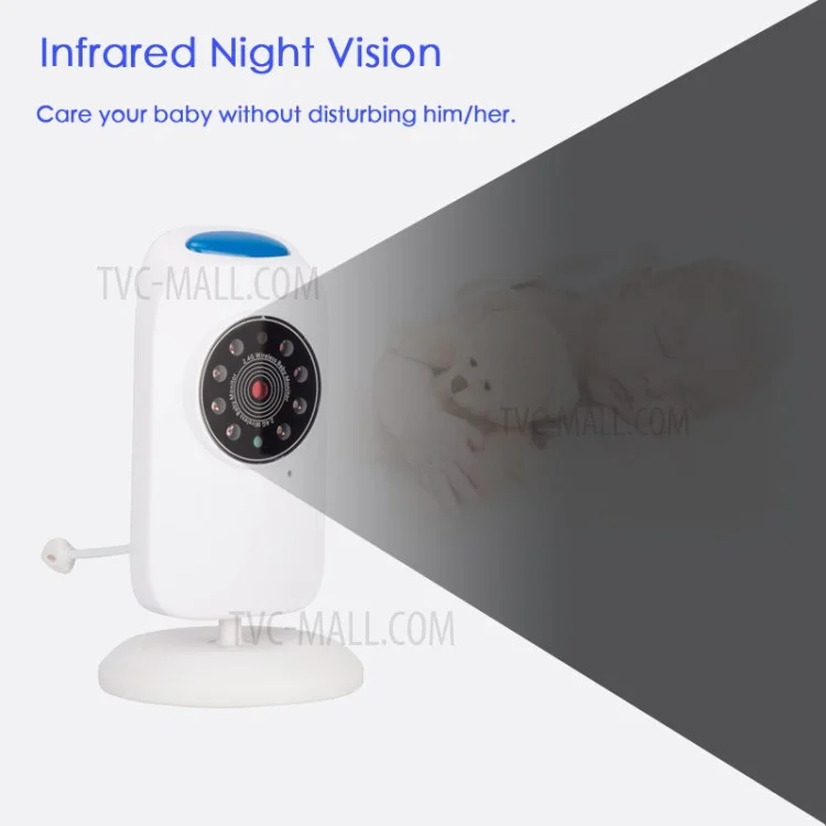 GB101 2.4 inch LCD Video Baby Monitor Wireless 2 Way Voice Intercom Baby Security Camera - UK Plug