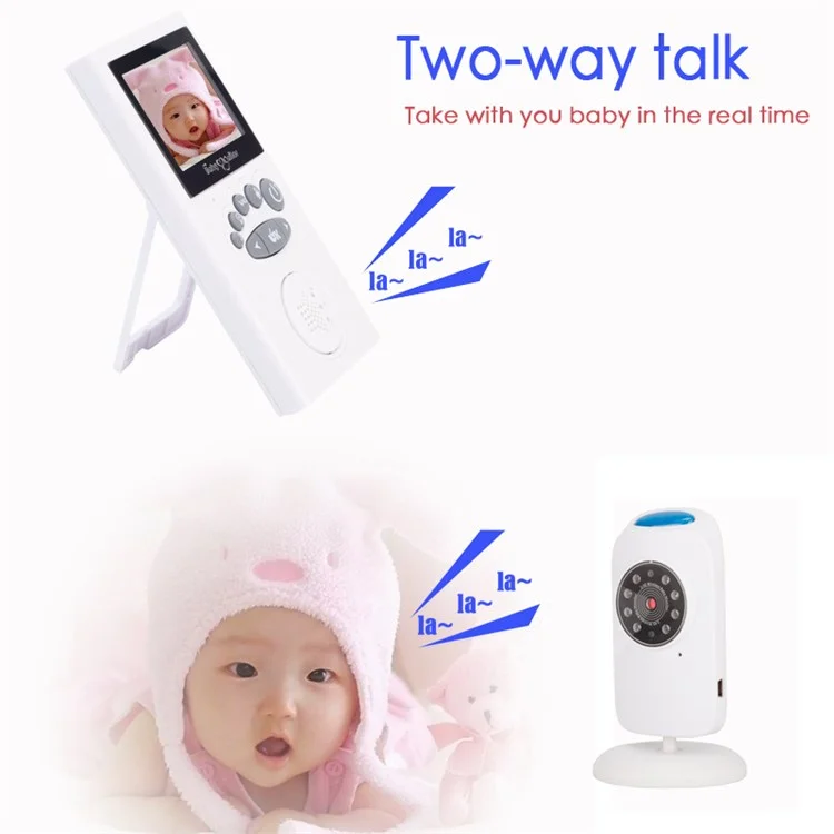 GB101 2,4-Zoll-LCD-Babymonitor mit Wireless-2-Wege-Gegensprechanlage und Sicherheitskamera - EU-Stecker