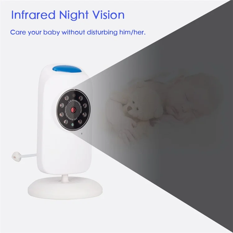 GB101 2,4-Zoll-LCD-Babymonitor mit Wireless-2-Wege-Gegensprechanlage und Sicherheitskamera - EU-Stecker