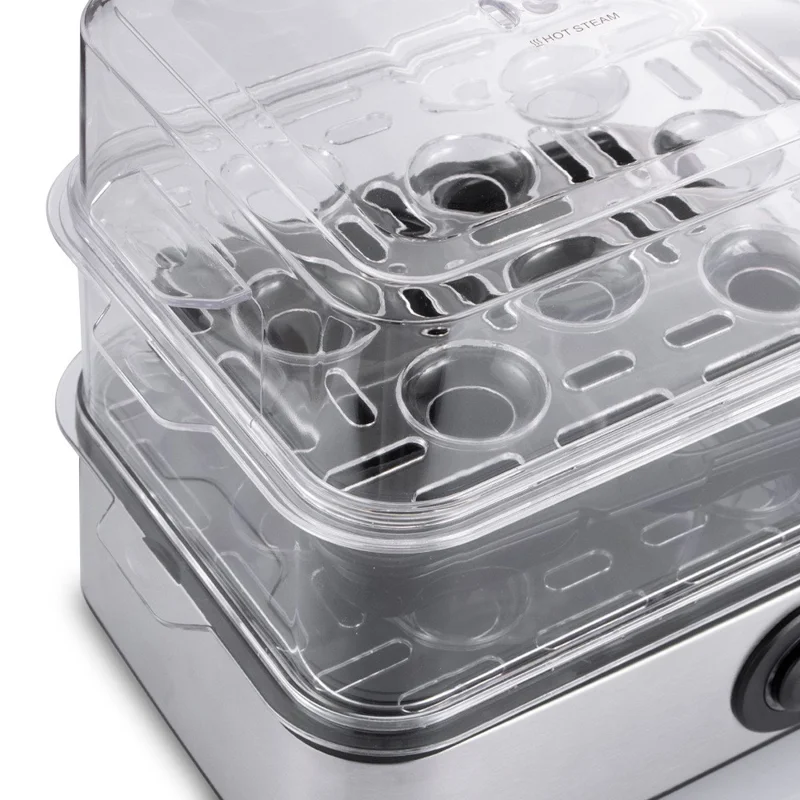 AKANE A.80073 Electric Egg Cooker Powerful 500W Heating 16 Eggs Dual Layer Steamer, EU Plug (BPA Free, No FDA)