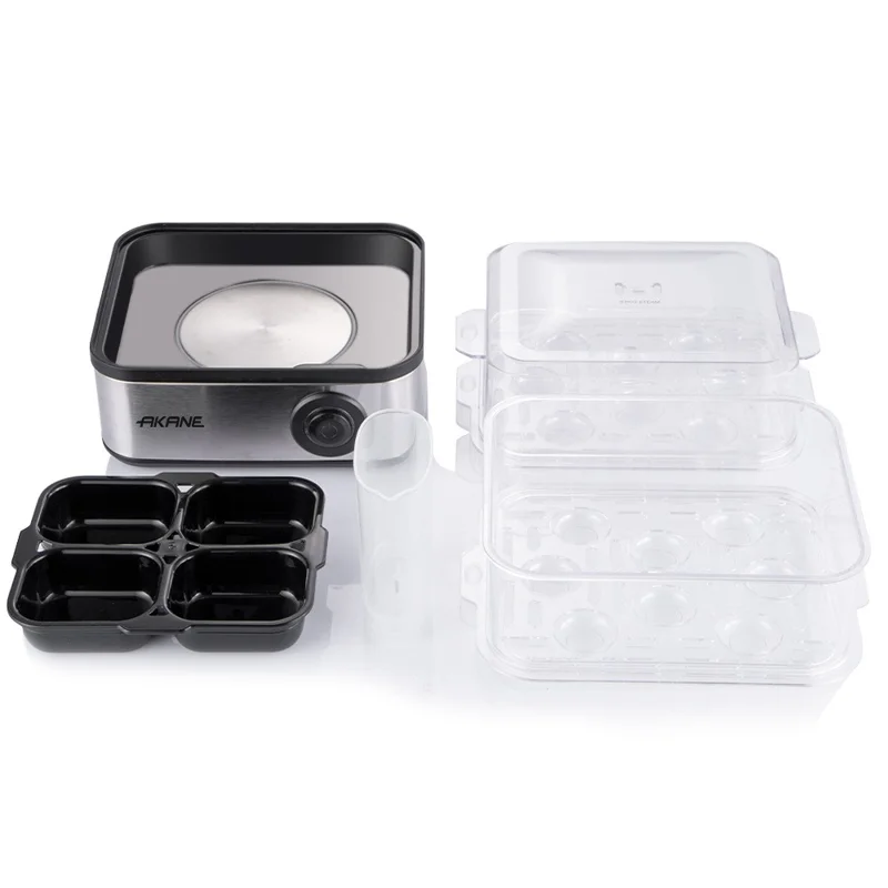 AKANE A.80073 Electric Egg Cooker Powerful 500W Heating 16 Eggs Dual Layer Steamer, EU Plug (BPA Free, No FDA)