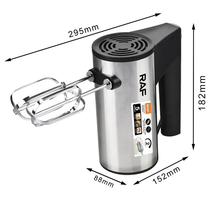RAF R.6629 450W Egg Beater 5 Speed Manuale elettrico Mixer con base di stoccaggio, spina EU (senza BPA, No FDA)