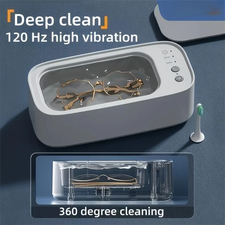 S700 Glasses Ultrasonic Cleaning Machine Vibration Cleaner Jewelry Washing Tool - White