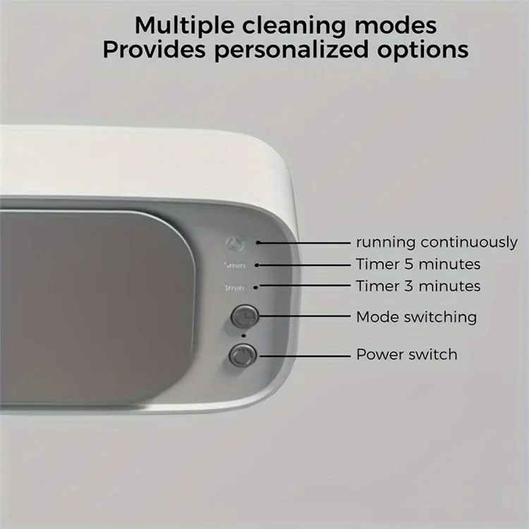 S700 Glasses Ultrasonic Cleaning Machine Vibration Cleaner Jewelry Washing Tool - White