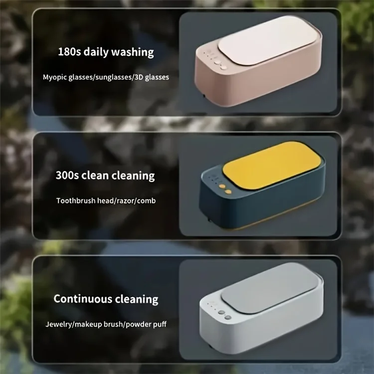 S700 Glasses Ultrasonic Cleaning Machine Vibration Cleaner Jewelry Washing Tool - White