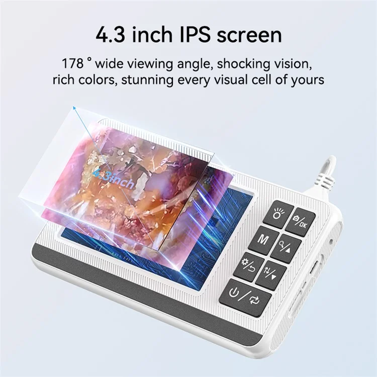 P60 1080P Otoscope Ear Camera 4.3 inch Screen Borescope Ear Wax Visual Detecter with Earpick