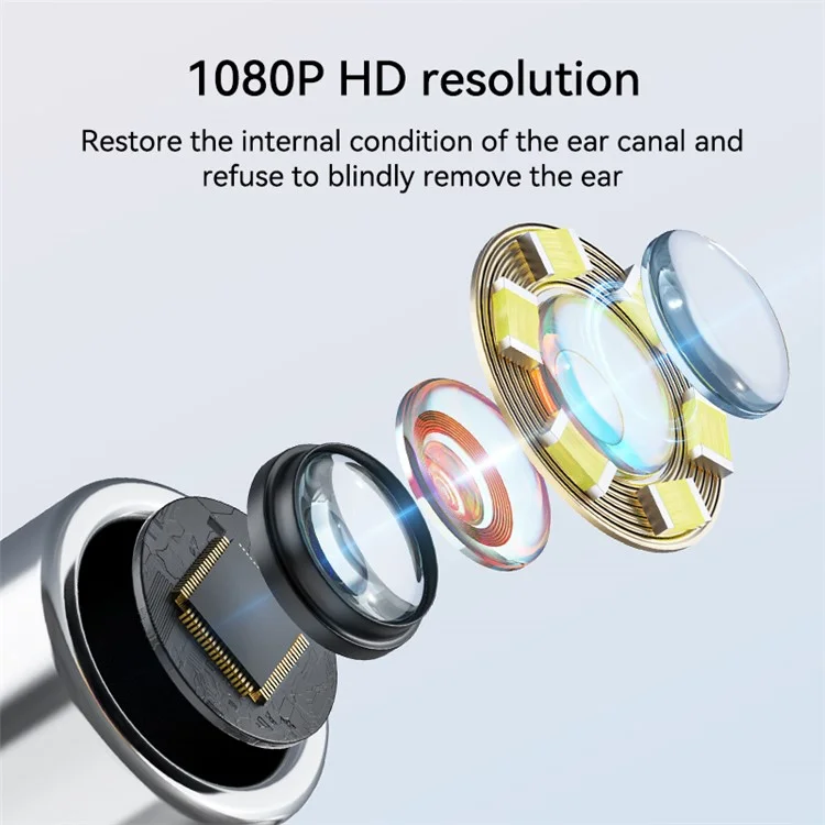 P60 1080P Otoscope Ear Camera 4.3 inch Screen Borescope Ear Wax Visual Detecter with Earpick