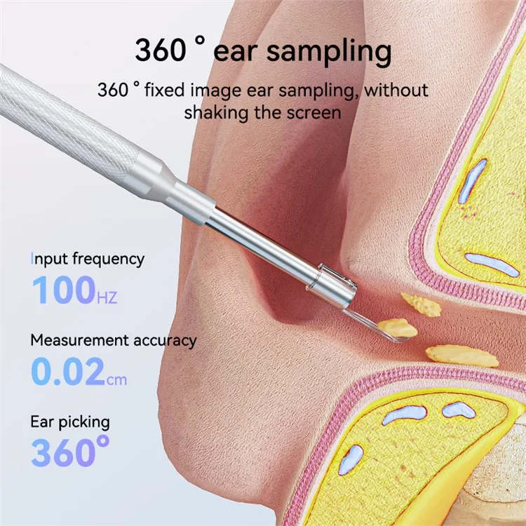 P60 1080P Otoscope Ear Camera 4.3 inch Screen Borescope Ear Wax Visual Detecter with Earpick