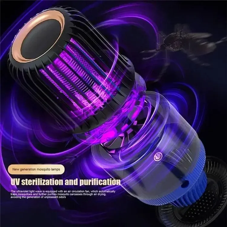 Электрическая ловушка для мух V15 Silent Electric Fly Catcher Gnat Trap USB перезаряжаемая мухобойка