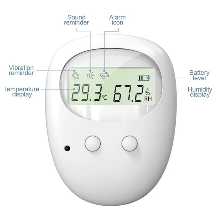 Wireless Bed Wetting Alarm Bedwetting Alarm with Charging Box Temperature / Humidity Display for Kids / Elderly