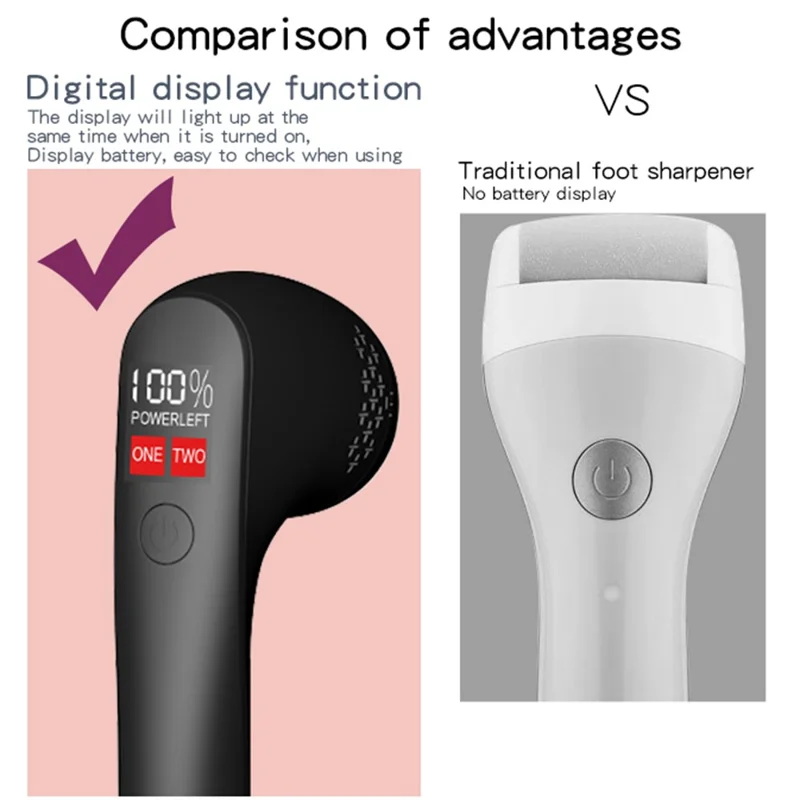 Electric Foot Callus Remover Digital Display Pedicure Device Exfoliating Foot Care Tool