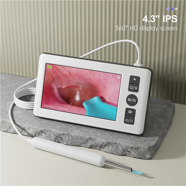 N18 HD Visual Ear Cleaning Endoscope Professional 4.3 Inch Screen Otoscope Ear Wax Removal Tool
