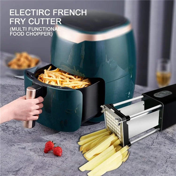 Coupe-pommes de terre électrique, trancheuse à frites, coupe-légumes automatique (sans FDA, sans BPA) - Prise UE