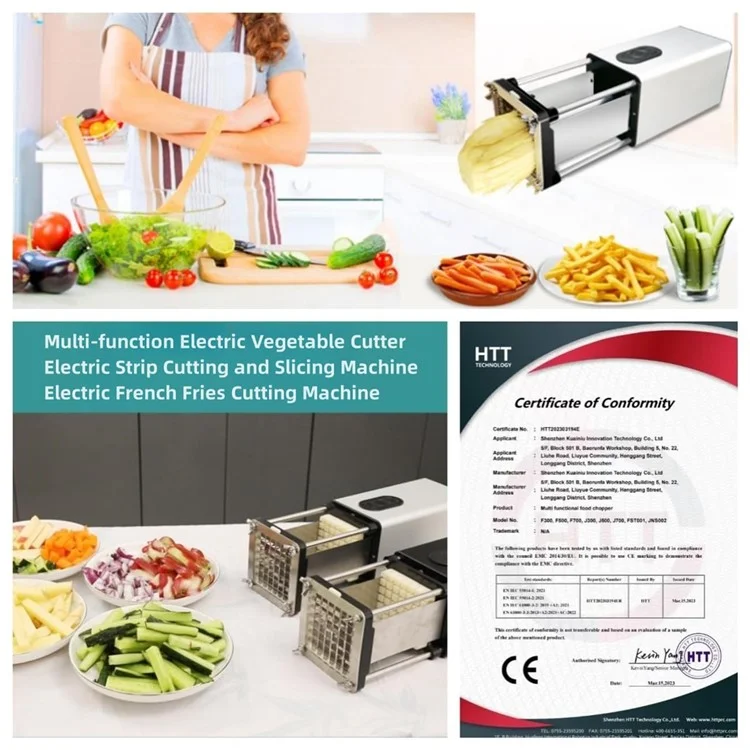 Coupe-frites électrique automatique pour la cuisine, coupe-légumes (sans FDA, sans BPA) - Prise UE