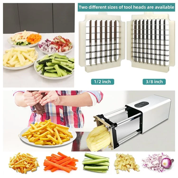 Coupe-frites électrique automatique pour la cuisine, coupe-légumes (sans FDA, sans BPA) - Prise UE