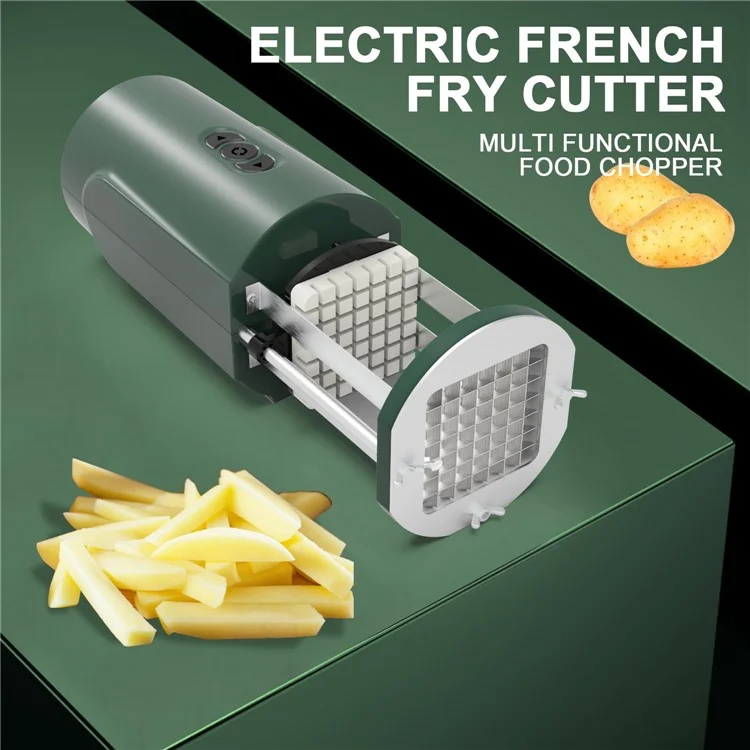 Cortador eléctrico de patatas fritas francesas de uso comercial con 2 cuchillas, cortador de verduras multifunción - Enchufe europeo