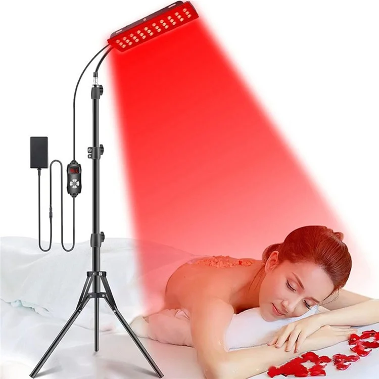 Einzelkopf-Infrarot-Physiotherapie-90-LED-Rotlichttherapie-Lampe mit verstellbarem Dreibeinstativ (EU-Stecker)