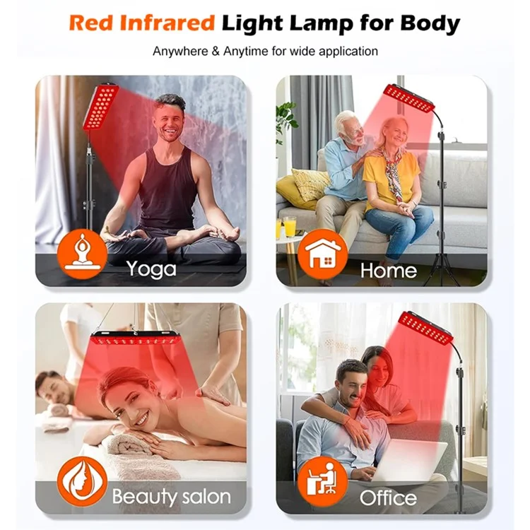 Einzelkopf-Infrarot-Physiotherapie-90-LED-Rotlichttherapie-Lampe mit verstellbarem Dreibeinstativ (EU-Stecker)
