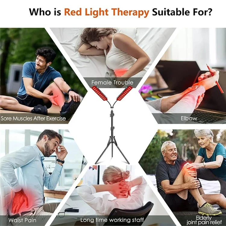 Einzelkopf-Infrarot-Physiotherapie-90-LED-Rotlichttherapie-Lampe mit verstellbarem Dreibeinstativ (EU-Stecker)