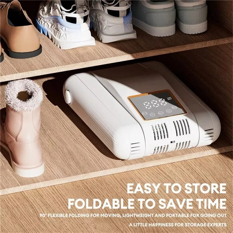 UV-Sterilisierender LED-Touch-Schuhtrockner mit intelligenter Konstanttemperatur 4-Kern-Trockengestell (EU-Stecker) - Weiß