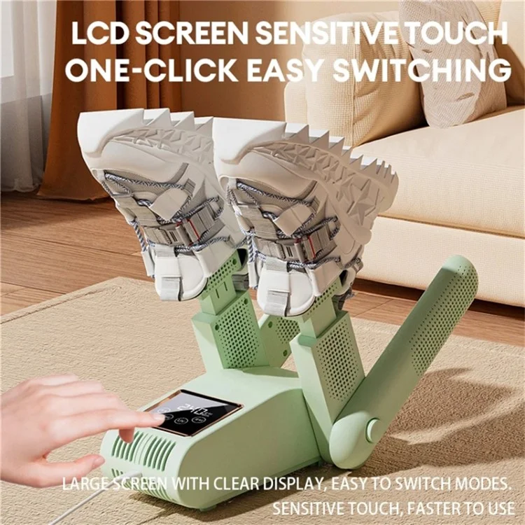 UV-Sterilisierender LED-Touch-Schuhtrockner mit intelligenter Konstanttemperatur 4-Kern-Trockengestell (EU-Stecker) - Weiß