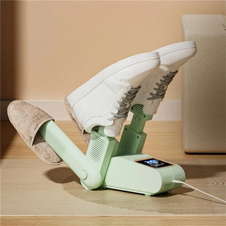 UV-Sterilisierender LED-Touch-Schuhtrockner mit intelligenter Konstanttemperatur 4-Kern-Trockengestell (EU-Stecker) - Weiß
