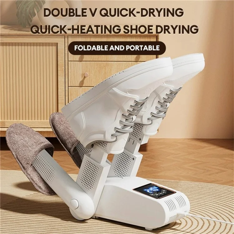 UV Sterilizing LED Touch Control Shoe Dryer with Smart Constant Temperature 4-Core Drying Rack (EU Plug) - Green