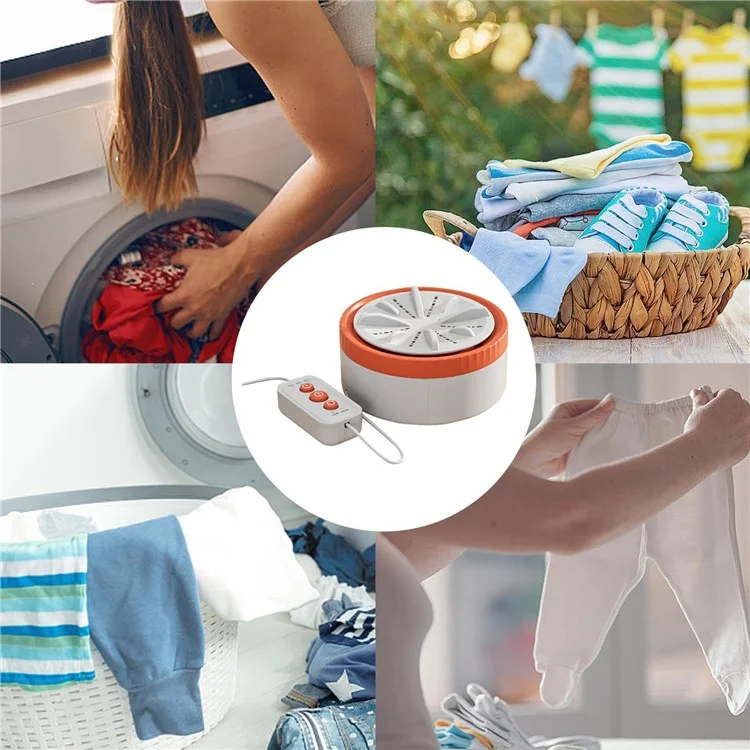 Lavadora mini portátil de 3 modos A19 para ropa interior y calcetines con temporizador para casa y viaje - Naranja