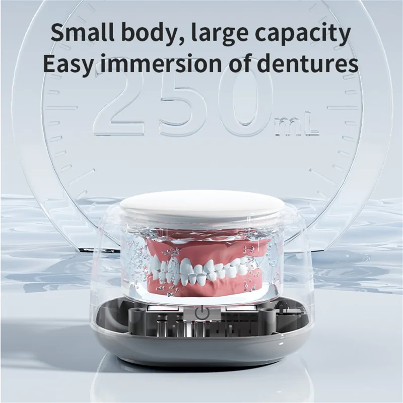 Ultrasonic Cleaner for Dentures  /  Jewelry  /  Watches UV Sterilizer Portable Household Cleaning Machine US Plug - White