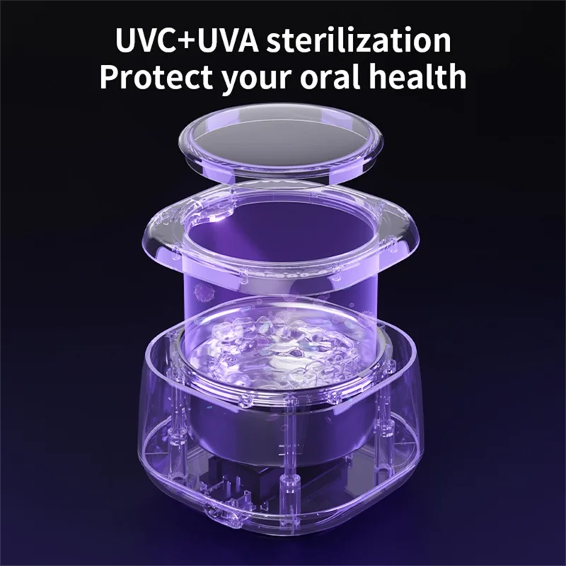 Ultrasonic Cleaner for Dentures  /  Jewelry  /  Watches UV Sterilizer Portable Household Cleaning Machine US Plug - White