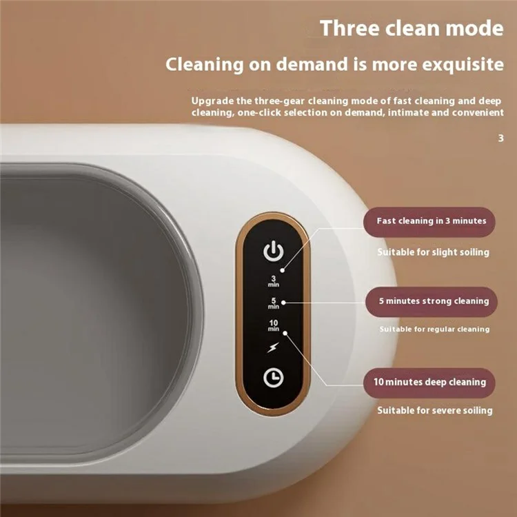 w100 3 Modes Eyeglasses Ultrasonic Cleaner with UV Sterilization for Automatic Mini Cleaning Box - White