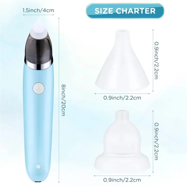 Baby Nasal Aspirator Electric Nose Cleaner for Newborns Infants Vacuum Suction Nose Cleaning Device - Blue