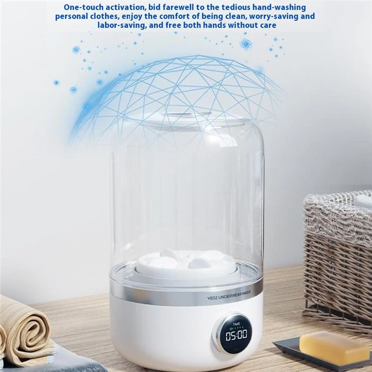 SANHUO YE02 Lavadora Portátil Mini de 1,2 L para Viajes Ropa Interior Calcetines Limpiadora Inalámbrica