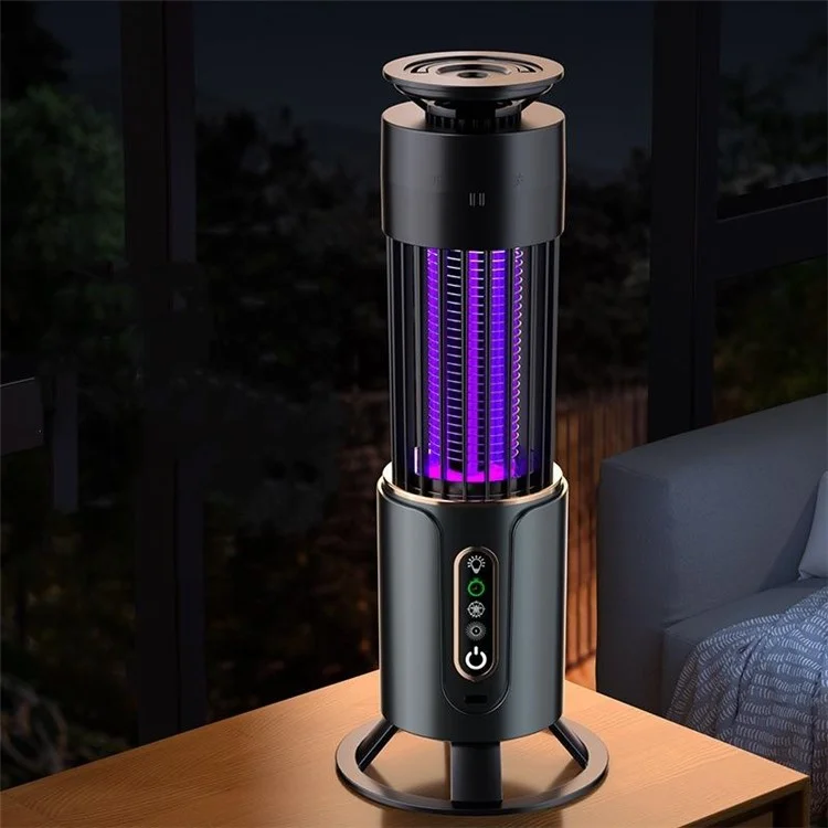 E10 Outdoor Camping Mosquito Killer Lamp for Home Office Silent Insect Repellent Device, USB Plug In - Dark Grey