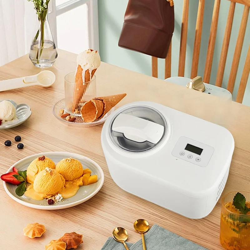 Sorbetière Maison 60 Min Congélation Rapide Capacité 1L Machine à Glace Automatique (Sans BPA, Pas d'Homologation FDA) - Prise UE