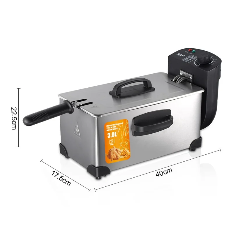 Friteuse électrique pour usage domestique et commercial - Beignets, frites, ailes de poulet (Sans BPA, Conforme aux normes) - Prise EU