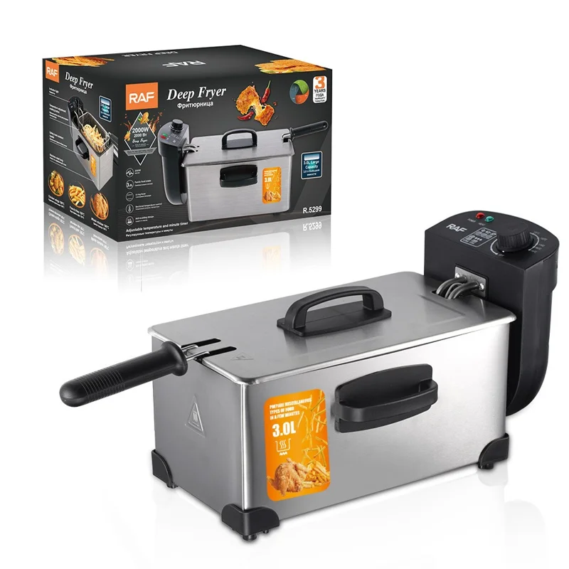 Friteuse électrique pour usage domestique et commercial - Beignets, frites, ailes de poulet (Sans BPA, Conforme aux normes) - Prise EU