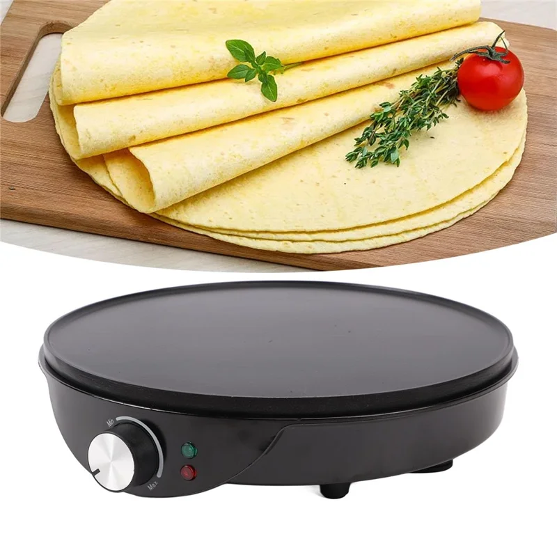 12 Inch Kitchen Electric Crepe Making Machine 220-240V Non Stick Pancake Griddle, EU Plug (BPA Free, No FDA)