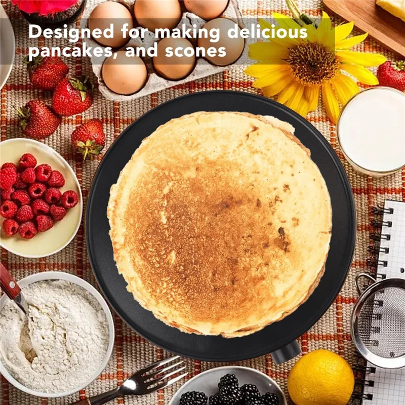 12 Inch Kitchen Electric Crepe Making Machine 220-240V Non Stick Pancake Griddle, EU Plug (BPA Free, No FDA)