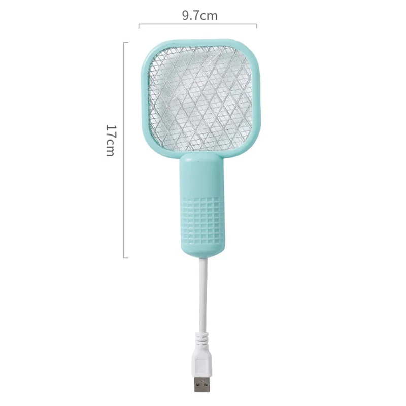 USB Electric Mosquito Swatter Design UV Light Insect Killer Fly Zapper Racket - White