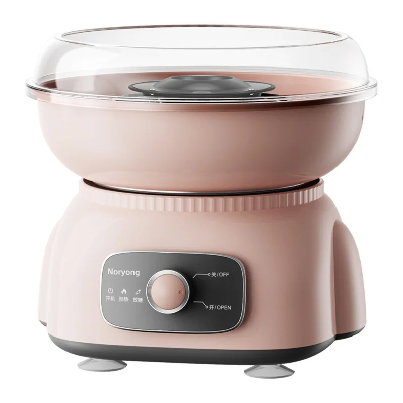 NORYONG Mini Cotton Candy Maker for Kids Home Use 500W Electric Cotton Candy Machine, EU Plug (BPA Free, No FDA) - Pink