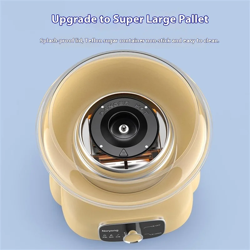 NORYONG Mini Cotton Candy Maker for Kids Home Use 500W Electric Cotton Candy Machine, EU Plug (BPA Free, No FDA) - Pink