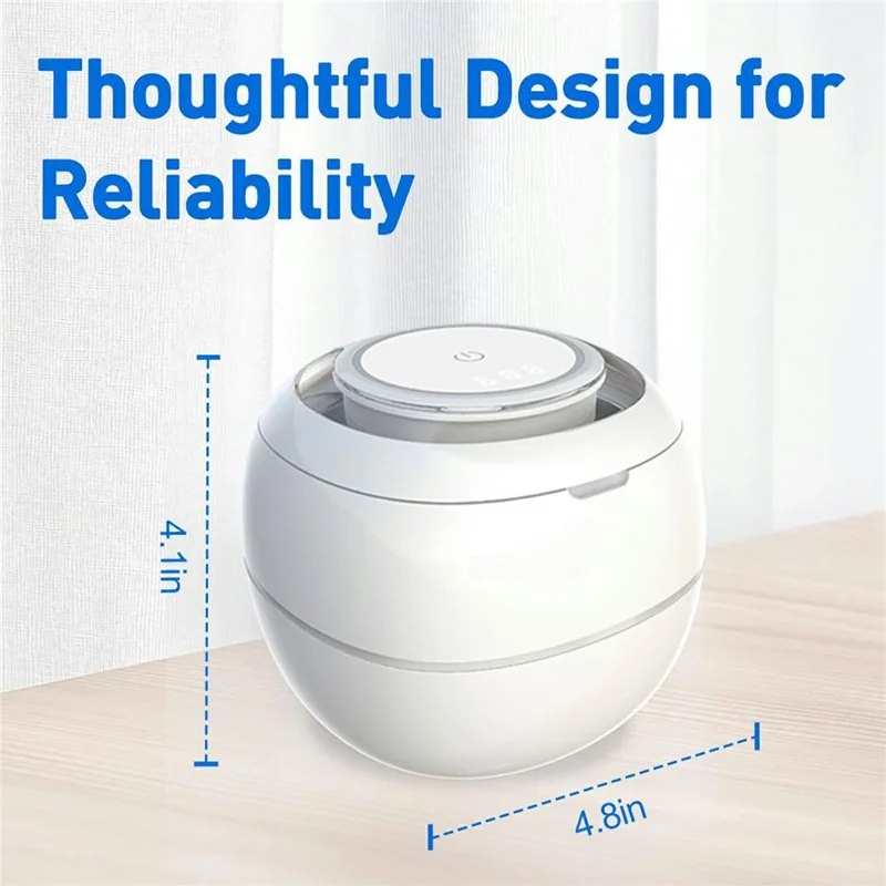 Ultrasonic Retainer Cleaner Machine 43khz Cleaning Pod with 2 Cleaning Modes Digital Timer for Mouth Guard, Jewelry, EU Plug - White