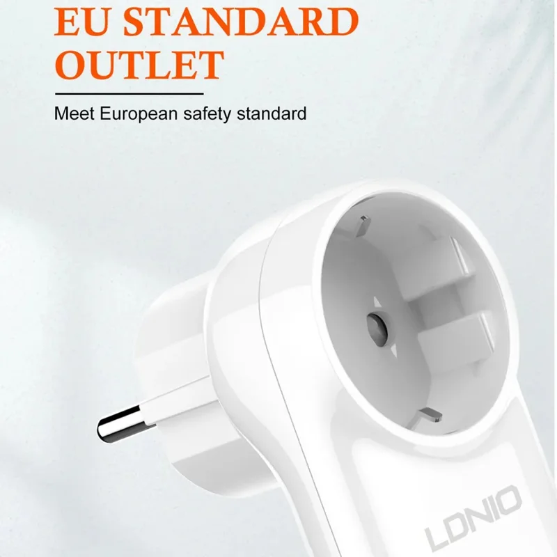 LDNIO SEW1058 4000W Tomada Inteligente WiFi 16A Tomada de Parede com Controlo Remoto e Luz LED - Branco