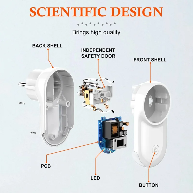 LDNIO SEW1058 4000W Tomada Inteligente WiFi 16A Tomada de Parede com Controlo Remoto e Luz LED - Branco